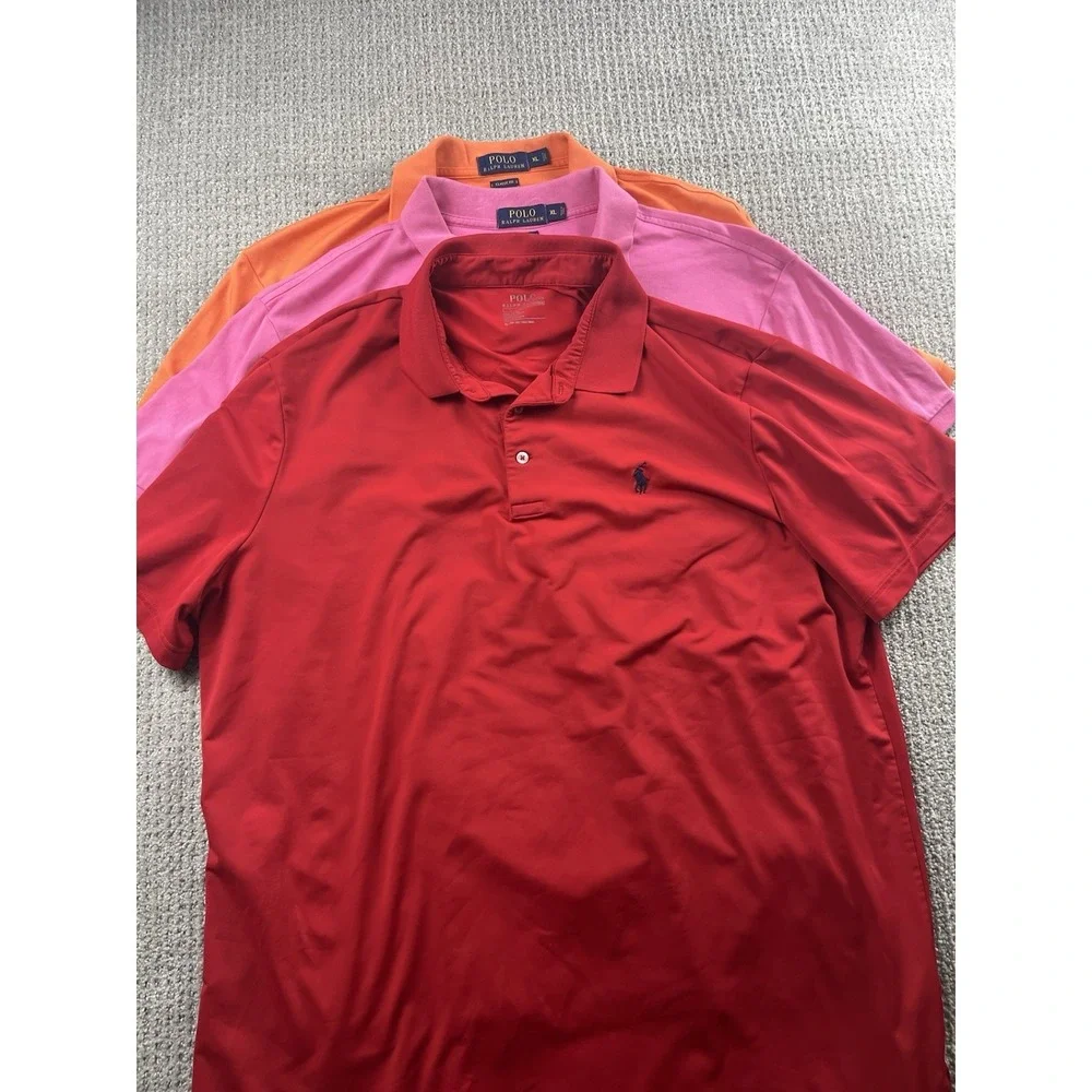 Lot Of 3 Polo Ralph Lauren Golf Polo Shirt Men's Large Performance Pima Cotton